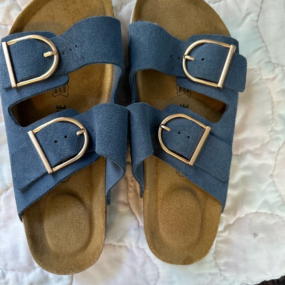 CUSHIONAIRE Legacy Cork Footbed Sandals for Women – Leather Double Strap 7 - Picture 2 of 6